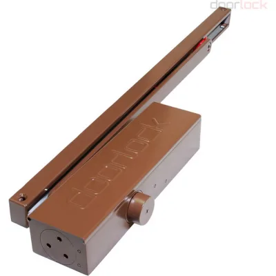 Доводчик Doorlock DL345S/N BC DA HO EN1-4 со скользящей тягой коричневый, с регулируемыми функциями тормоза открывания и задержки закрывания 75584