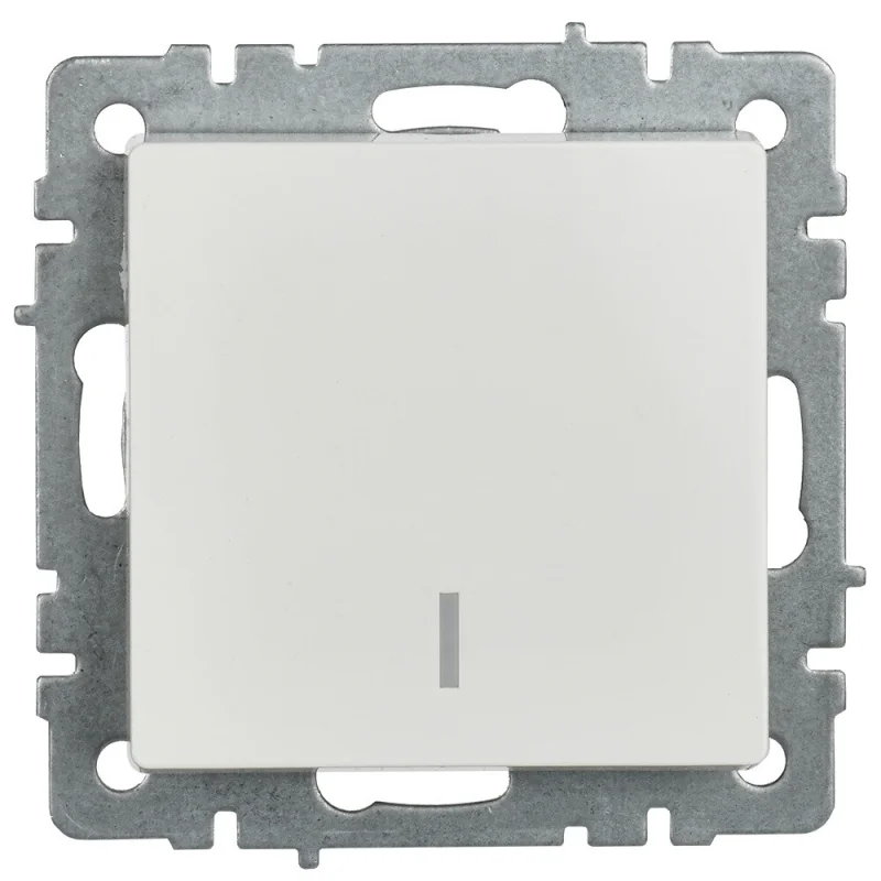 Выключатель IEK Brite одноклавишный встраиваемый белый с подсветкой (BR-V10-1-10-K01)