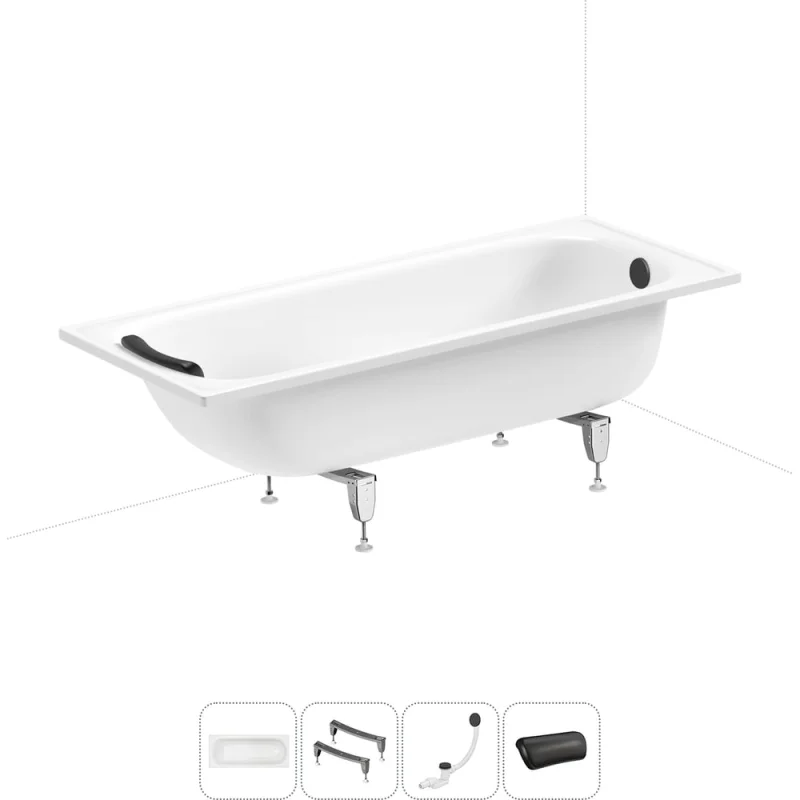 Стальная ванна 170х75 см Sanitana BLB Europa 20220675R в наборе 4 в 1 20220675R