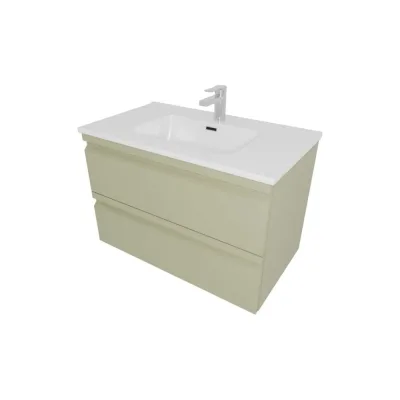 Комплект мебели AQUATEK AQ77080-GS Тумба 80см ВЕГА с раковиной AQ0480-00, 2 ящика, цвет шалфей зеленый 00000145037