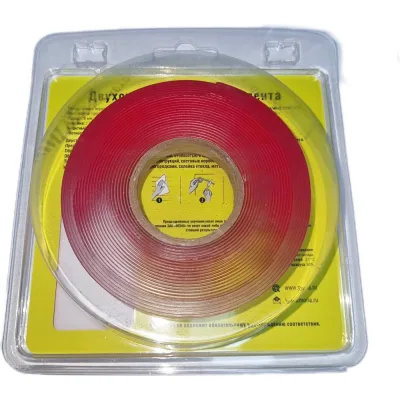 Двухстороняя акриловая клейкая лента MONA TAPE прозрачная 9мм х5м 410П9