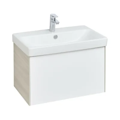 Тумба AQUATON Асти 70 с раковиной Адриана 70, цвет Белый/ясень шимо 1A2630V0AXD70