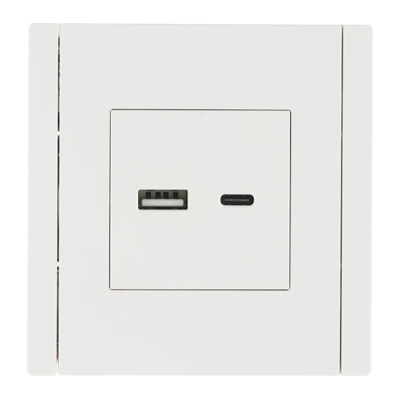 Розетка IEK Forte&Piano FP251 встраиваемая белая без заземления с USB-A/ Type-C (FP-U22-018-K01)