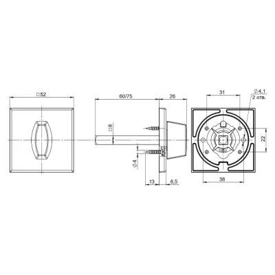 Ручка поворотная Fuaro BKW8x75.K.RL52 (BKW8x75 RL) ABG-6 зелёная бронза 63251