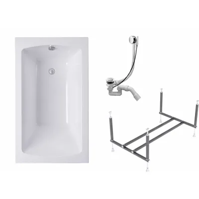 Ванна Timo 3в1 RITTA130х60: ванна, каркас, сифон RITTA1360-KT13S-SPV1505
