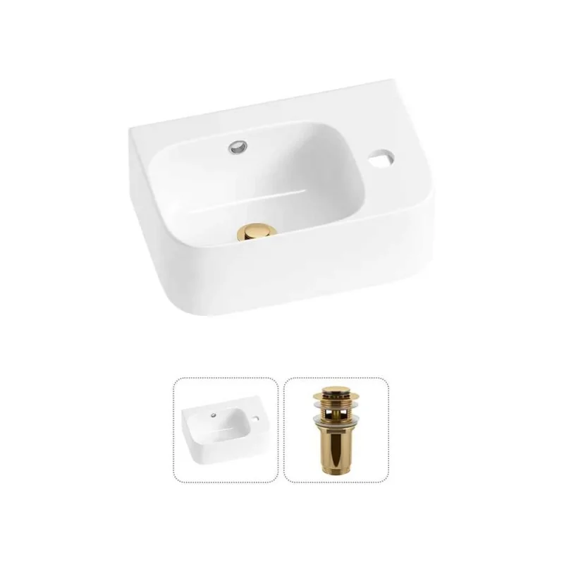 Комплект Wellsee 2 в 1 Lavinia Boho Bathroom Sink накладная/подвесная раковина 37x25 см 20216555R