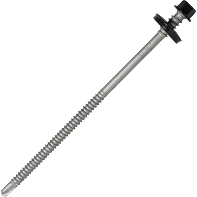 Саморез для сэндвич-панелей HARDWEX ТМ HWX5-P10-6.3/5.5x135 мм, св.№3, RUSPERT, RAL 9005, 100 шт. 5190002407213