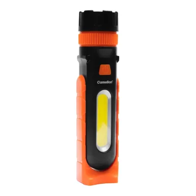 Фонарь универсальный Camelion E1443 (LED+COB, черн/оранж., 3XR03, магн, пласт., кор.) 16210