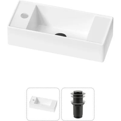 Комплект Wellsee 2 в 1 Lavinia Boho Bathroom Sink накладная/подвесная раковина 43x18 см 20216274R
