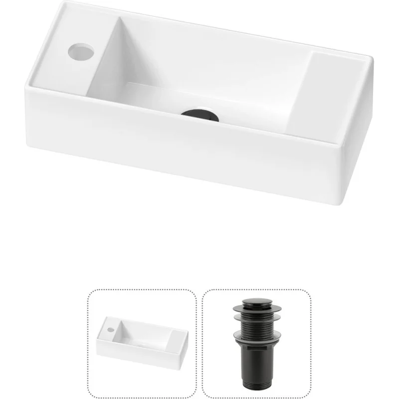 Комплект Wellsee 2 в 1 Lavinia Boho Bathroom Sink накладная/подвесная раковина 43x18 см 20216274R