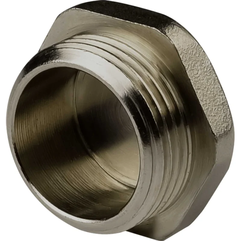 Пробка ДМЗ DN15 (1/2") НР латунь никель (упаковка 3 шт) ДМЗ.003.15Н3