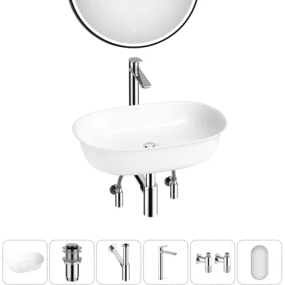 Акционный набор Wellsee 6 в 1 Brillant iCon накладная раковина 60x40 см 20218737R