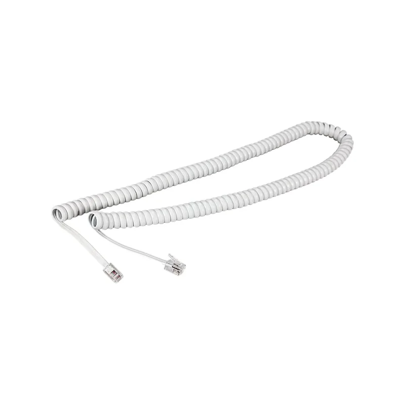 Шнур для телефонной трубки REXANT витой RJ-10 (4P-4C), 4м, белый 18-2041
