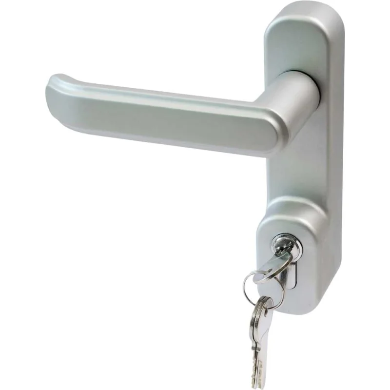 Внешняя нажимная ручка Doorlock V PD700/H2 серия Variant, серебристая, с цилиндром, для противопожарных дверей, толщина двери до 105мм 77014