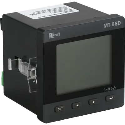 Мультиметр Dekraft 96x96мм трехфазный, вход 100В 5А, THD+multi-tariff, RS485, МТ-96D 51514DEK