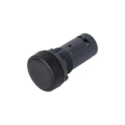 Кнопка Systeme Electric SB7 моноблочная, 22мм, черная, с возвратом, пластик, 1НО+1НЗ, IP65 SB7NA25