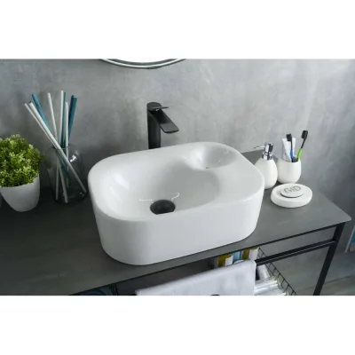 Раковина Gid N9266 накладная белая 47x34x15 51173