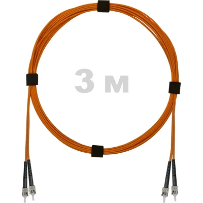 Патч-корд оптический ENGINOVA ST/PC-ST/PC MM (OM2) 2mm duplex LSZH, 3 м ENG-PC2.0-DX-2ST-OM2-3m-LSZH-OR