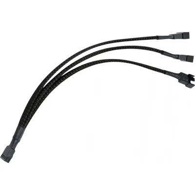 Кабель-разветвитель питания Cablexpert FAN 4pin(f)/3x4pin(m), PWM(ШИМ), медь, 27см, пакет, CC-FAN-1F3M-27CM