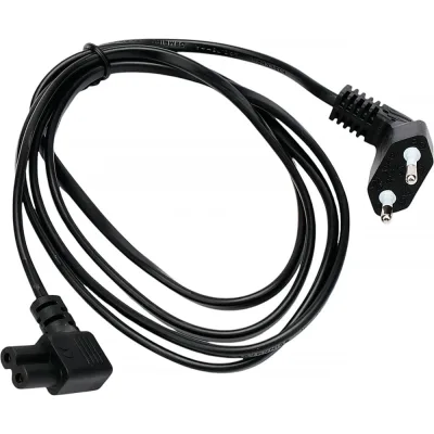 Кабель питания Cablexpert CEE 7/16-C7, 2x0.75мм2, 2.5А, VDE, угловые разъемы, 1.8м, черный, пакет, PC-184A-VDE-1.8M