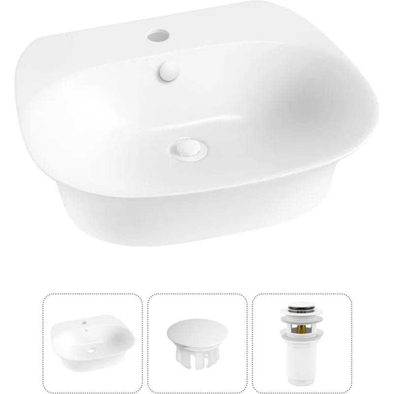 Набор Wellsee 3 в 1 Excellence Pro накладная/подвесная раковина 55x46 см 20216993R
