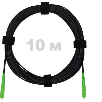 Патч-корд оптический Enginova FTTH диэлектрик FRP, 657 LSZH 2SC/APC, черный 10 м ENG-FTTH-FRP-2SCA-10-BL