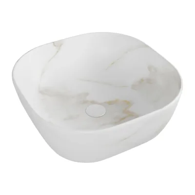 Раковина для ванной накладная Teymi Solli 41 artceramic цвет мрамор белый матовый T50382 ЦБ-00272526