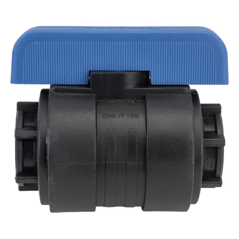 Компрессионный шаровой кран VALFEX ПНД ВН/ВН резьба разборный 1/2"-1/2"Ду20 1210120012012