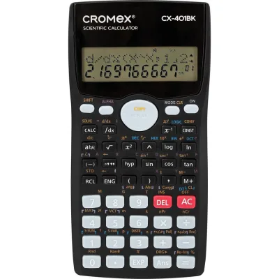 Калькулятор инженерный Cromex CX-401BK (155х80 мм), 401 функция, 10+2 разрядов, черный, 273833