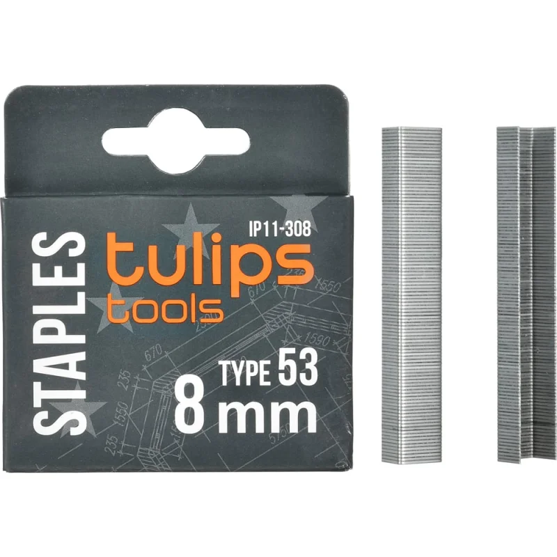 Скобы тип 53 (1000 шт; 8 мм) для степлера Tulips tools IP11-308