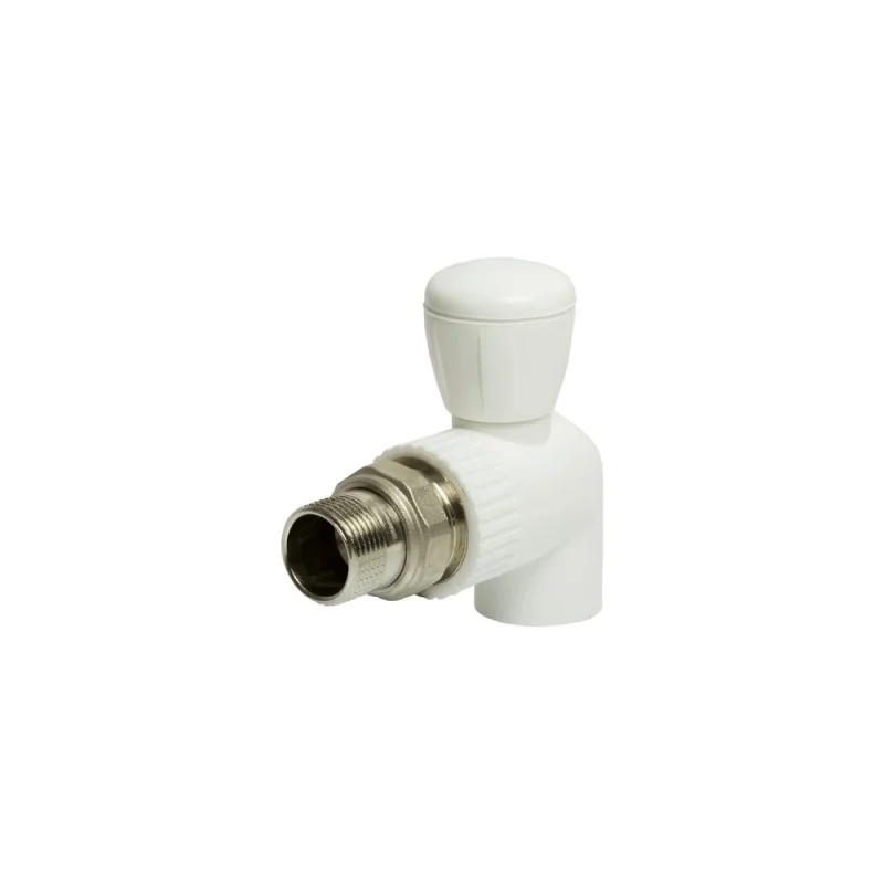 Шаровой кран VRT американка, 25-3/4", угловой, EVER plast, белый 542468