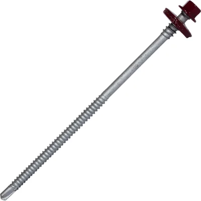 Саморез для сэндвич-панелей HARDWEX ТМ HWX5-P10-6.3/5.5x135 мм, св.№3, RUSPERT, RAL 3005, 100 шт. 5190000240621