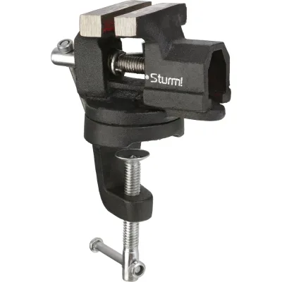 Тиски мини Sturm 50мм, поворотные, на струбцине 1075-12-050