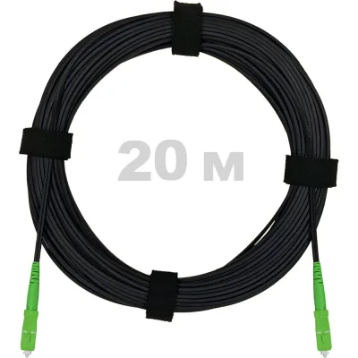 Патч-корд оптический Enginova FTTH диэлектрик FRP, 657 LSZH 2SC/APC, черный 20 м ENG-FTTH-FRP-2SCA-20-BL