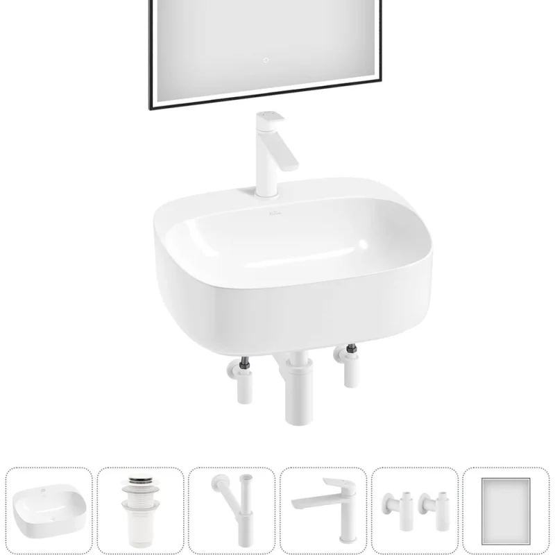 Набор Wellsee 6 в 1 Ideal накладная раковина 50x42 см 20218702R