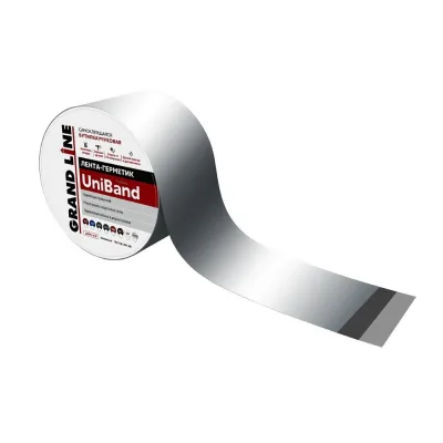 Герметизирующая лента Grand Line UniBand самоклеящаяся серебристая 10 м х 20 см 519164