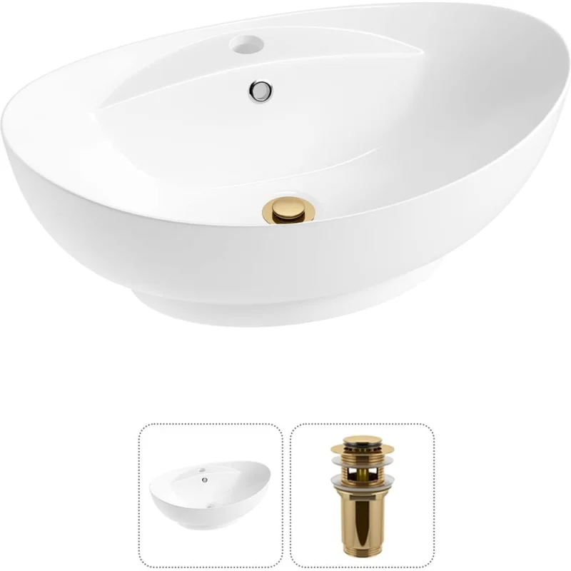 Комплект Wellsee 2 в 1 Lavinia Boho Bathroom Sink накладная раковина 59x39 см 20215145R