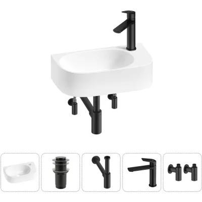 Комплект Wellsee 5 в 1 Lavinia Boho Bathroom Sink накладная/подвесная раковина 40x22 см 20216314R