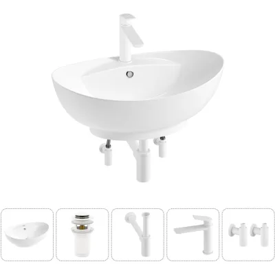 Комплект Wellsee 5 в 1 Lavinia Boho Bathroom Sink накладная раковина 59x39 см 20215158R
