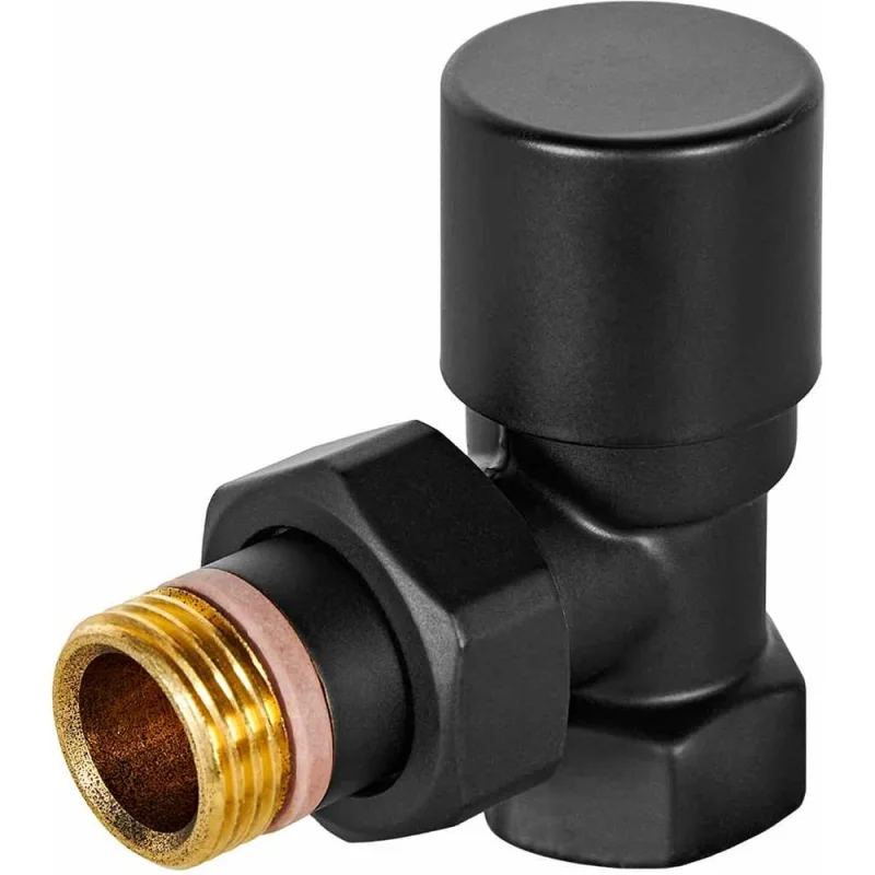 Клапан запорно-балансировочный STOUT Design черный, угловой SVLD-0002-000015B RG00943679CI1M