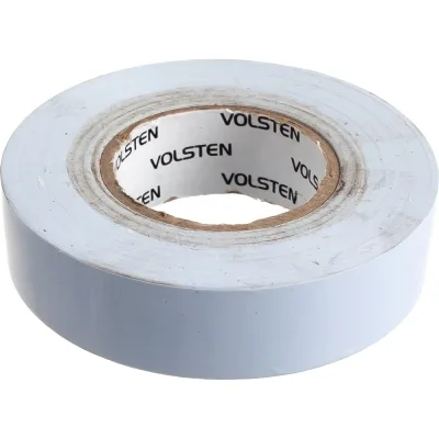 Изолента Volsten V02-7W-18х19-20 0,18х19 мм, белая, 20 метров 9783