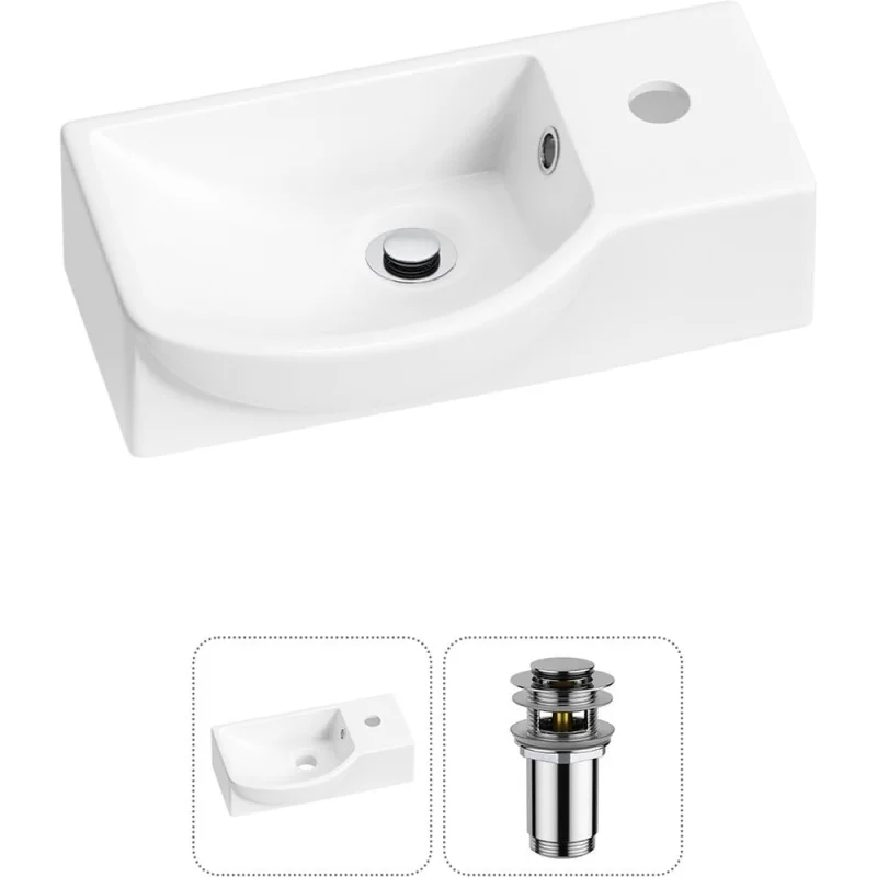 Комплект Wellsee 2 в 1 Lavinia Boho Bathroom Sink накладная/подвесная раковина 40x23 см 20216049R