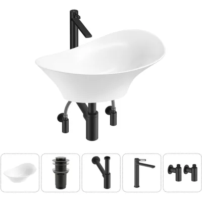Комплект Wellsee 5 в 1 Lavinia Boho Bathroom Sink накладная раковина 56x33 см 20215361R