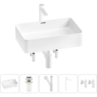 Комплект Wellsee 5 в 1 Lavinia Boho Bathroom Sink накладная раковина 55x37 см 20215238R