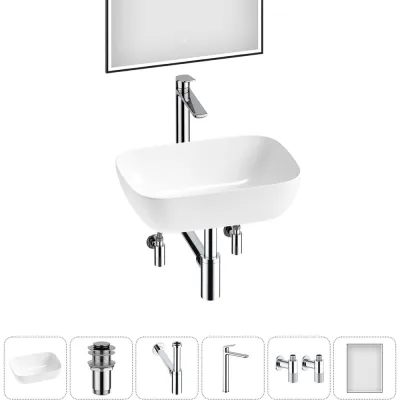 Комплект Wellsee 6 в 1 Lavinia Boho Bathroom Sink накладная раковина 46x33 см 20219313R