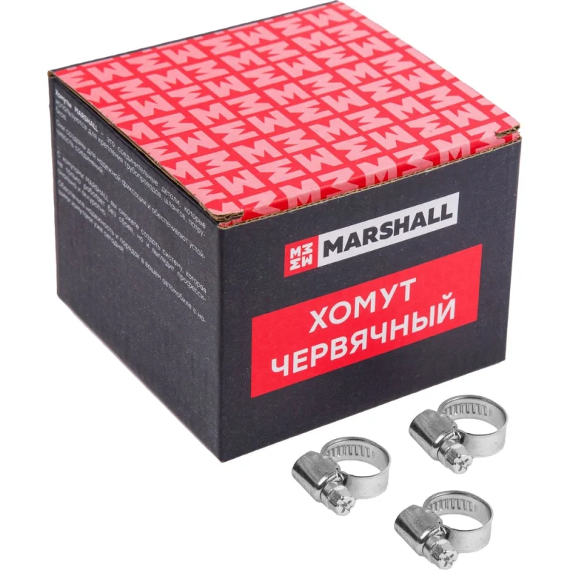 Хомут червячный MARSHALL 10-16 мм (оцинкованная сталь; кратность - 100 шт) MR4102