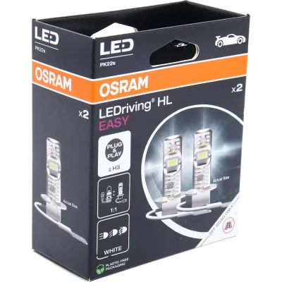 Автолампа Osram H3 55 PK22s LED WHITE LEDriving HL EASY 2шт 6000K 12V 64151DWESY-2HB 858696