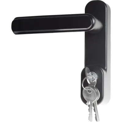 Внешняя нажимная ручка для противопожарных дверей Doorlock v pd700/h2 серия variant, черная, с цилиндром, толщина двери до 105 мм, накл. 77006