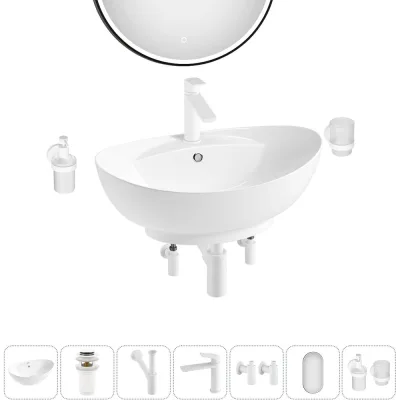 Комплект Wellsee 7 в 1 Lavinia Boho Bathroom Sink накладная раковина 59x39 см 20219296R