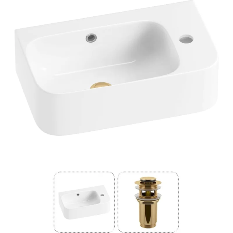 Комплект Wellsee 2 в 1 Lavinia Boho Bathroom Sink накладная/подвесная раковина 45x27 см 20216499R